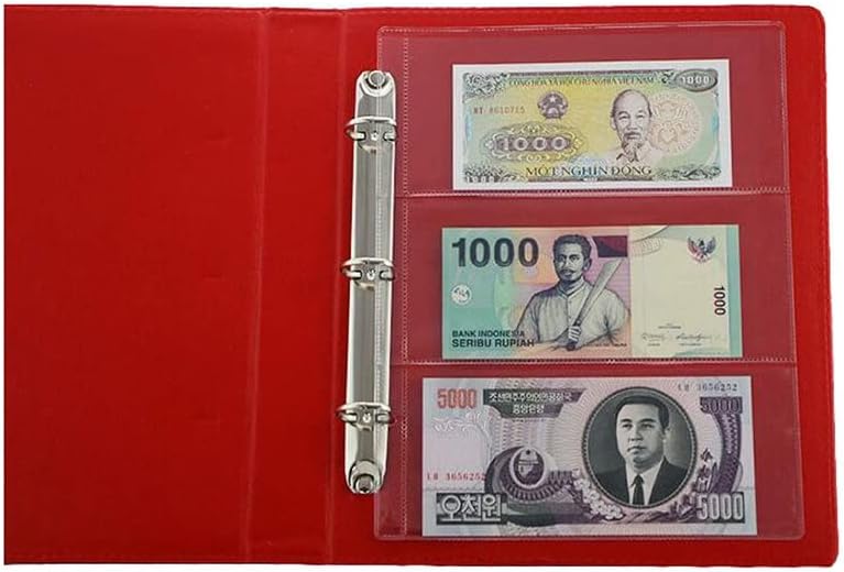 10 Sheets 3-Pocket Clear Paper Bill Holder Stamp Coin Collector Loose Leaf Sheet Collecting Album Page Random - Image 3
