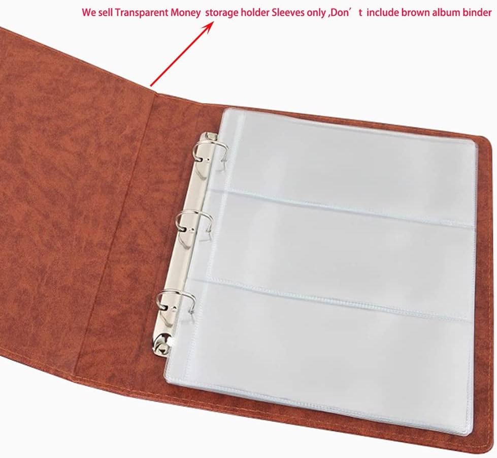10 Sheets 3-Pocket Clear Paper Bill Holder Stamp Coin Collector Loose Leaf Sheet Collecting Album Page Random - Image 4