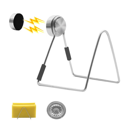 2-pack magnetic dishcloth holder for sink stainless steel - Image 3