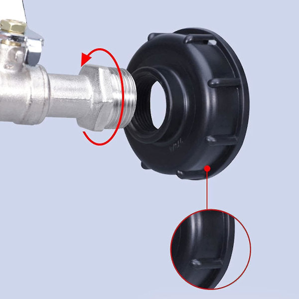 1000l tank tap with garden hose adapter, S60x6 IBC tap connection - Image 3