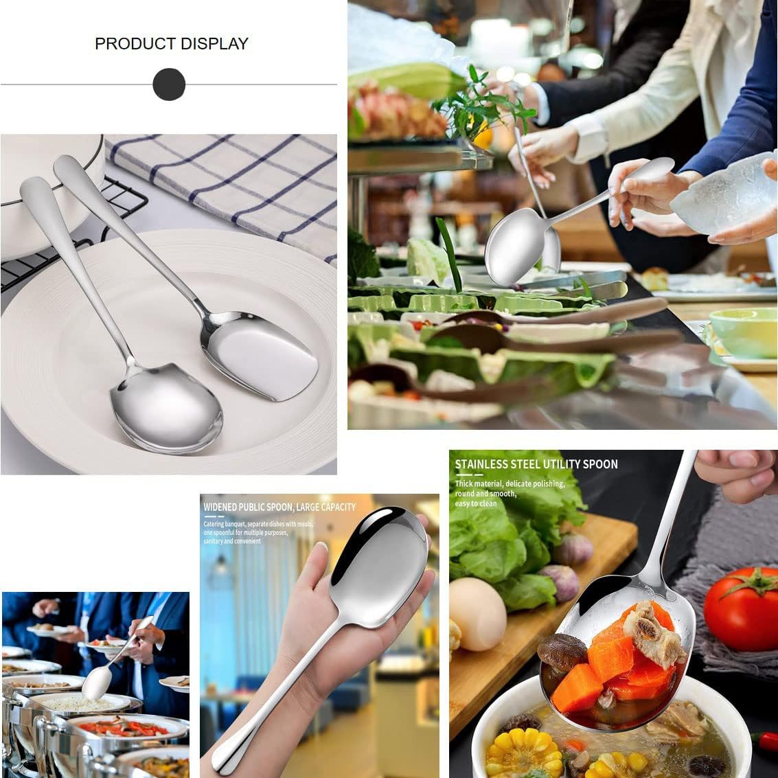 Stainless Steel Serving Spoon for Hotel Restaurant Kitchen Large Size - Image 6