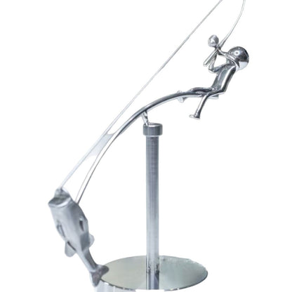 Kinetic Desk Art Balancing Fisherman Sculpture for Office Zen Home Decor and Gifts - Image 5