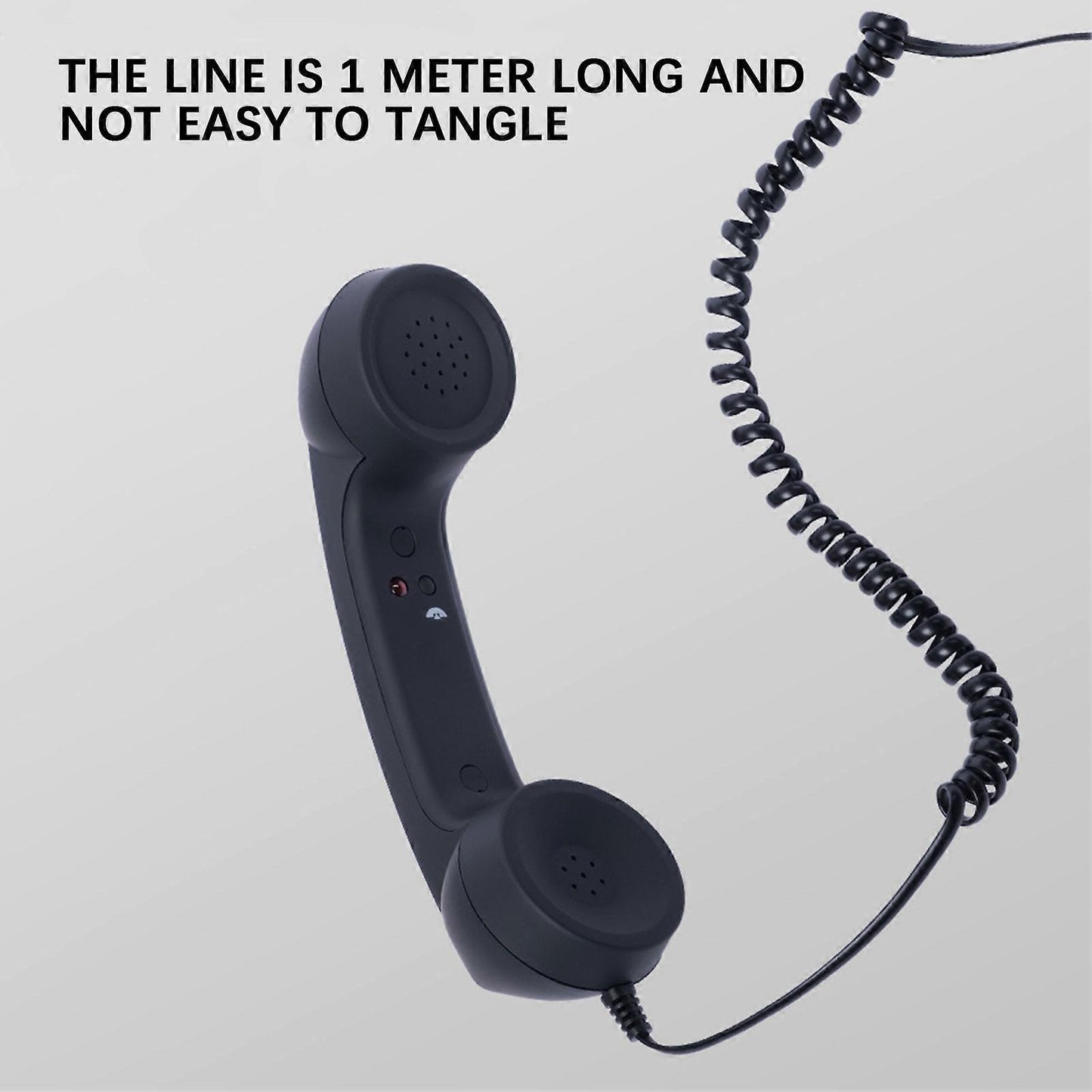 USB-C Retro Telephone Handset for Mobile Phones, Plug \u0026 Play, Radiation Protection, Compatible with iPhone \u0026 Android, Black - Image 2