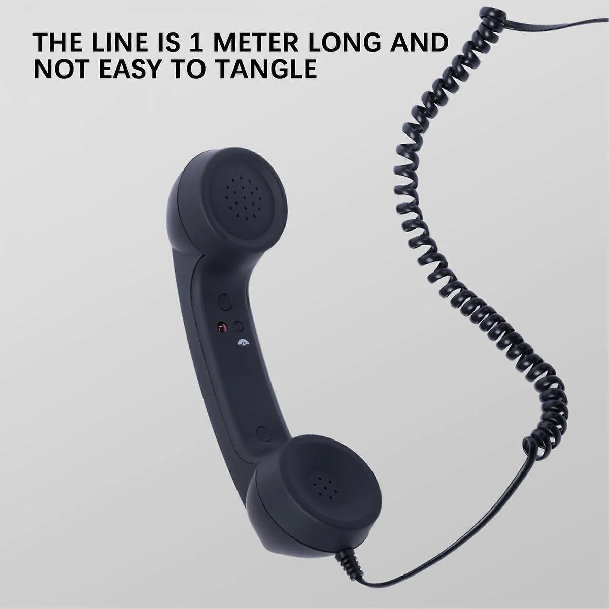 USB-C Retro Telephone Handset for Mobile Phones, Plug \u0026 Play, Radiation Protection, Compatible with iPhone \u0026 Android, Black - Image 2