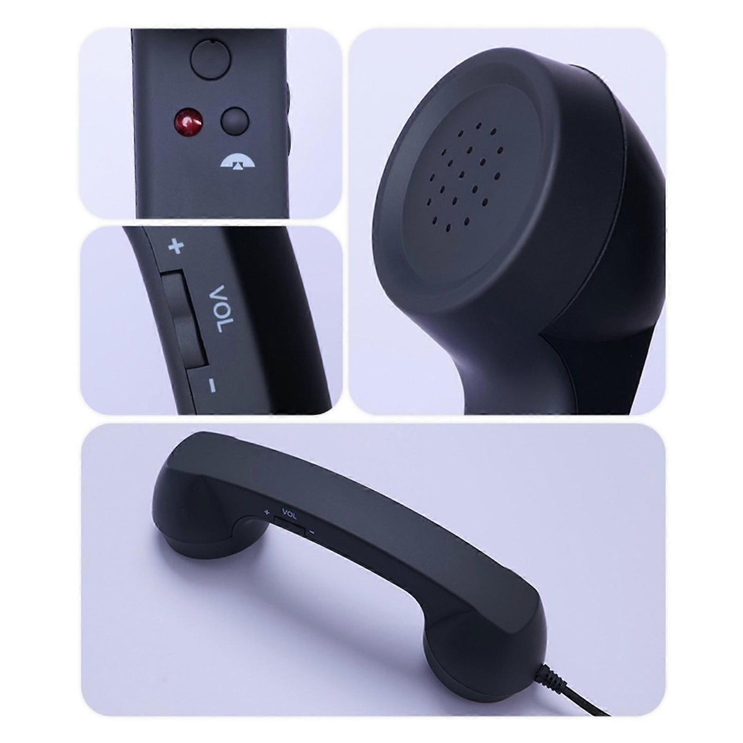 Compatible with iPhone Android USB-C Retro Telephone Handset Red - Image 3