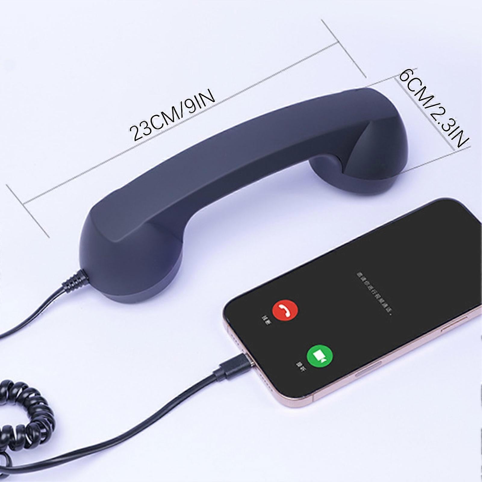 Compatible with iPhone Android USB-C Retro Telephone Handset Red - Image 5