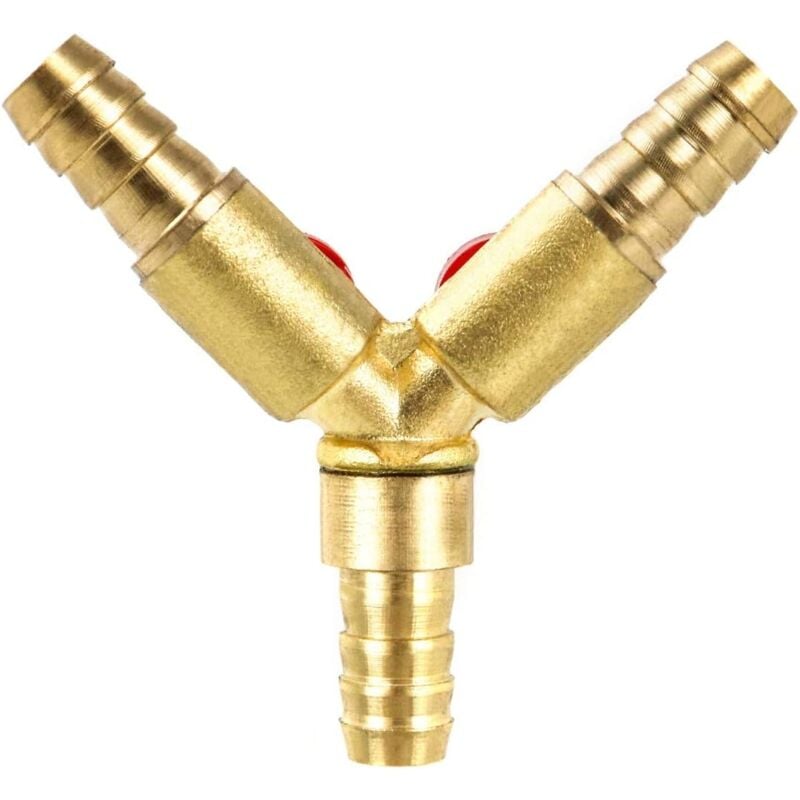 MUMU 3-Way Hose Connector Splitter Brass Zinc Alloy 10mm Ball Valve T-Hose Connector for Coupling Fittings Air Water Gas 1 Piece - Image 2