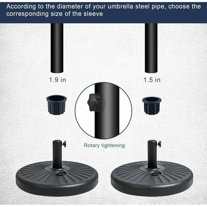 6-Piece Balcony Parasol Accessory Set Black - 4 Umbrella Hole Rings and 2 Hand Screws - Compatible with Outdoor Tables and Terraces - Image 4
