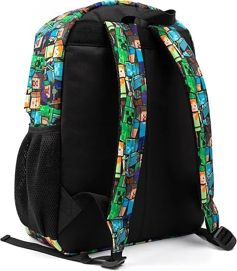 Minecraft Backpack For Boys School Backpack Kids Compatible Minecraft Black Green Creeper Zombie Skeleton Enderman Cave Spider - Image 2