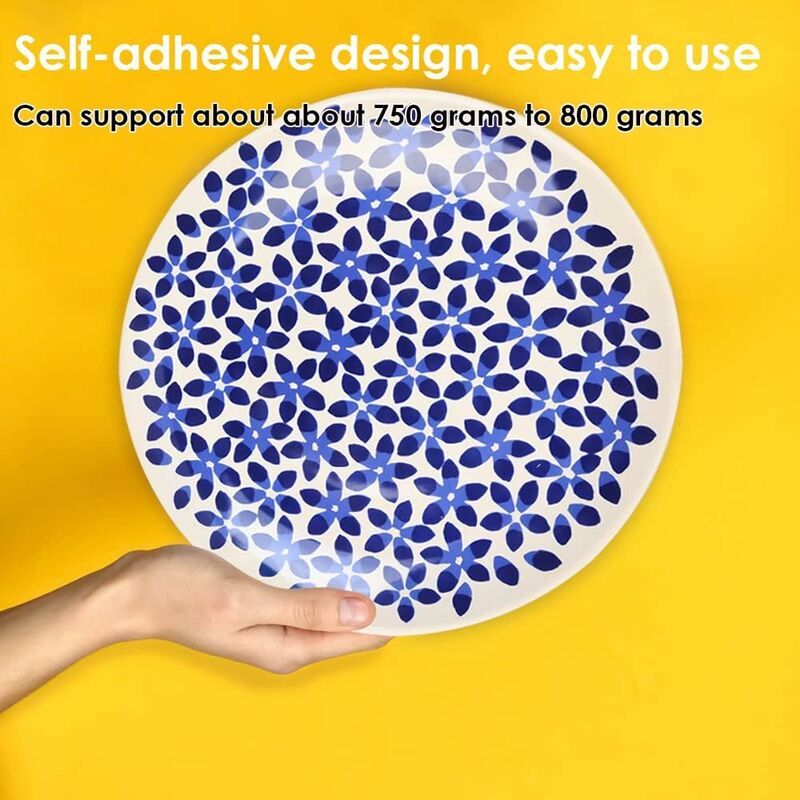 50-Pack 1\" Invisible Adhesive Hangers, Self-Adhesive Vertical Wall Plaque Hangers, Wall Plaques for Plates, Pictures, Decorative Art (White) - Image 3