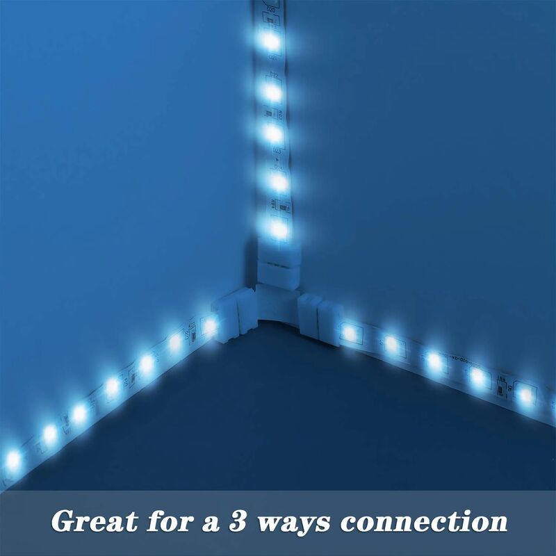 RGB LED Strip Connector Kit, 30pcs, 4-Pin 10mm Solderless Connector, SMD 5050 LED Strip, 20 Gapless 5L 5T Contacts Connector - Image 3