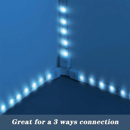 RGB LED Strip Connector Kit, 30pcs, 4-Pin 10mm Solderless Connector, SMD 5050 LED Strip, 20 Gapless 5L 5T Contacts Connector - Image 3