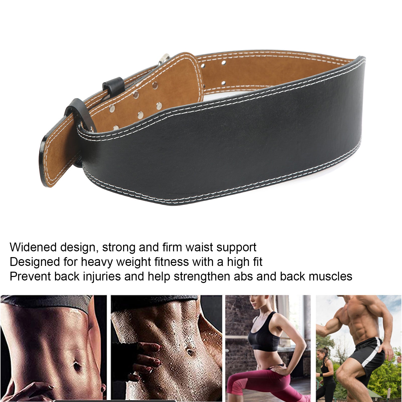 Weight Lifting Belt for Fitness Wide Support for Rowing Squats Deadlifts Black - Image 7