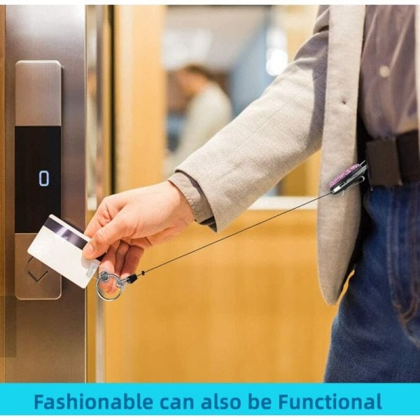 Retractable ID Card Holder Keychain with 3 Slots, Key Ring for Keys, Compatible with Most ID Cards - Image 2
