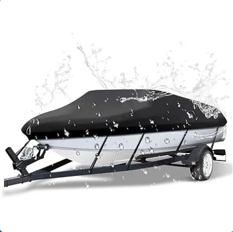 17-19ft Boat Cover Trailerable Marine Grade 600D Black
