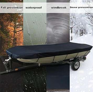 Square Boat Cover, 21-24FT (750cm x 360cm), Trailerable, Marine Grade 210D grey - Image 3