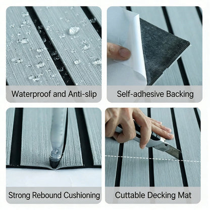 EVA Foam Boat Flooring Mat Decking Sheet 240*45*0.6cm Light Grey - Image 2