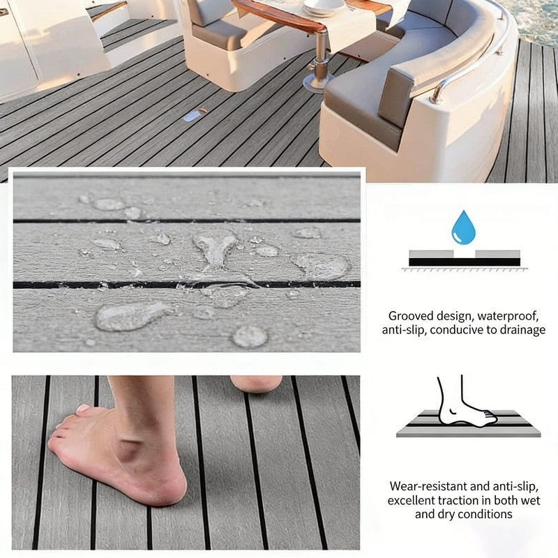 EVA Foam Boat Flooring Mat Decking Sheet 240*45*0.6cm Light Grey - Image 3