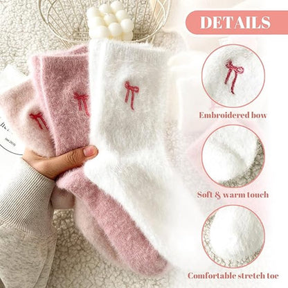 5 pairs of fleece socks for women - Comfortable lace-up socks - Warm winter socks - Thick fleece socks for home use - Warm winter socks - Soft sleeping socks - Lounge socks - Christmas gift - Birthday gift - Image 2