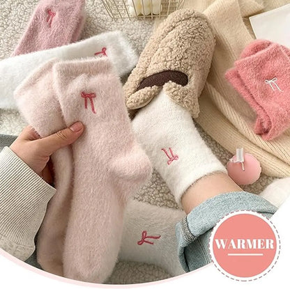 5 pairs of fleece socks for women - Comfortable lace-up socks - Warm winter socks - Thick fleece socks for home use - Warm winter socks - Soft sleeping socks - Lounge socks - Christmas gift - Birthday gift - Image 6