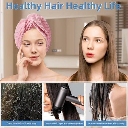 Towels - 4 pcs - Wet Hair Towel - Dry Hair Towel - Long Hair Headband - Women's Towels - Bathroom Amenities - Image 6