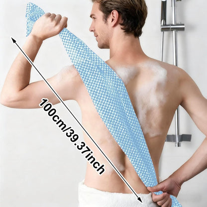 Back Scrubber Set | 2-Piece Exfoliating Shower Towel | Extra Long Exfoliating Washcloth for Men and Women - Scrub Cloth for Body Cleansing and Massage (Blue) - Image 2