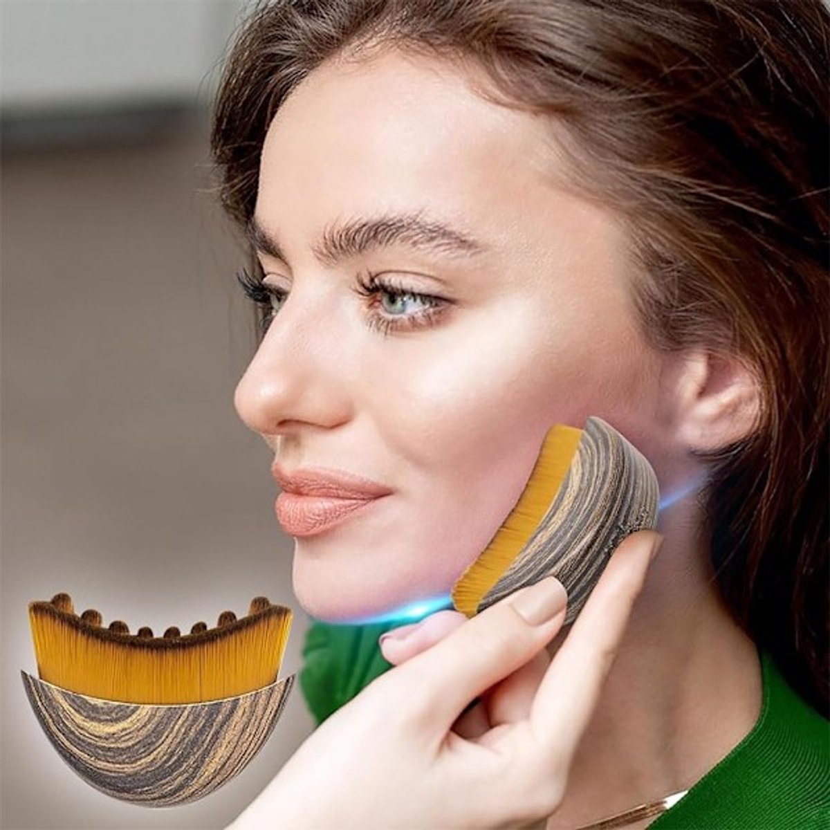 Lymphatic Drainage Facial Brush - Lymphatic Drainage Facial Massage - Chin and Jawline Modeling - Dry Facial Brush - Image 3