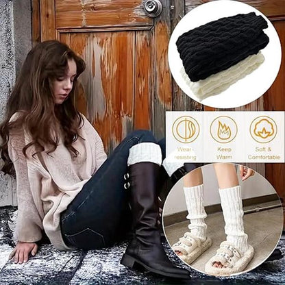Women's Socks - Knitted Leg Warmers for Women - Winter Socks - Plain Striped Leg Warmers - Warm Winter Socks - Party Leg Warmers - 4-Pack - Image 6