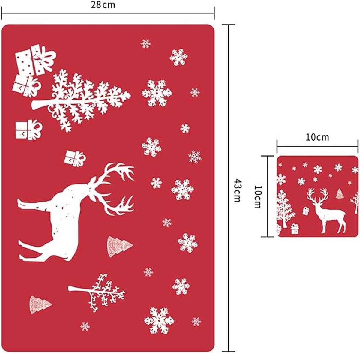 Placemats - Set of 12 - Christmas placemats - including coasters, Christmas placemats - heat-resistant and waterproof - suitable for Christmas parties and table decorations (Red) - Image 2