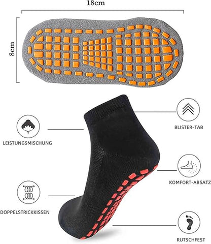 Yoga Socks - 2 Pairs of Non-Slip Socks - Barefoot - Yoga Socks - Non-Slip - Pilates - Home - Socks with Embossed Dots - Black - Navy Blue - Image 4
