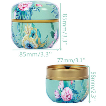 Tea Box | Tea Box - Round Tins - Vintage - 6-Pack - 10 oz Tea Box Loose Tea | Vintage style storage containers for loose tea and herbs, coffee beans, spices, and sugar - Style A - Image 4