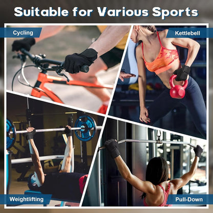 Fitness Gloves - Sports Gloves - Fingerless Gloves - Running Gloves - Unisex - Breathable and comfortable - With wrist support - Suitable for weightlifting, cycling, rowing and fitness training - Black, size L - Image 4