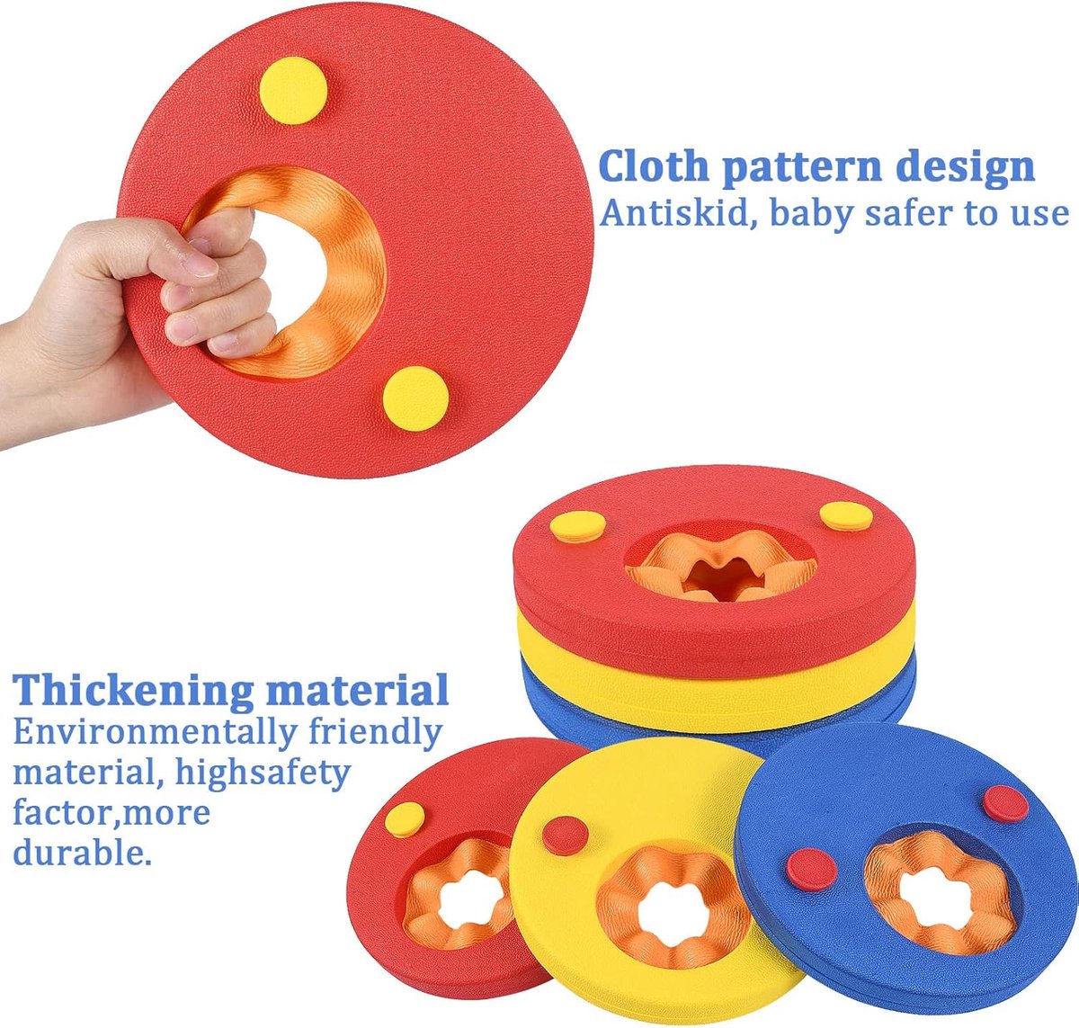 Children's Swimming Rings - Colorful swimming rings - Suitable for children from 3 to 14 years old who are just starting to learn to swim - Recommended swimming ring weight is 15 to 30 kg - Three colors per pair - Image 2