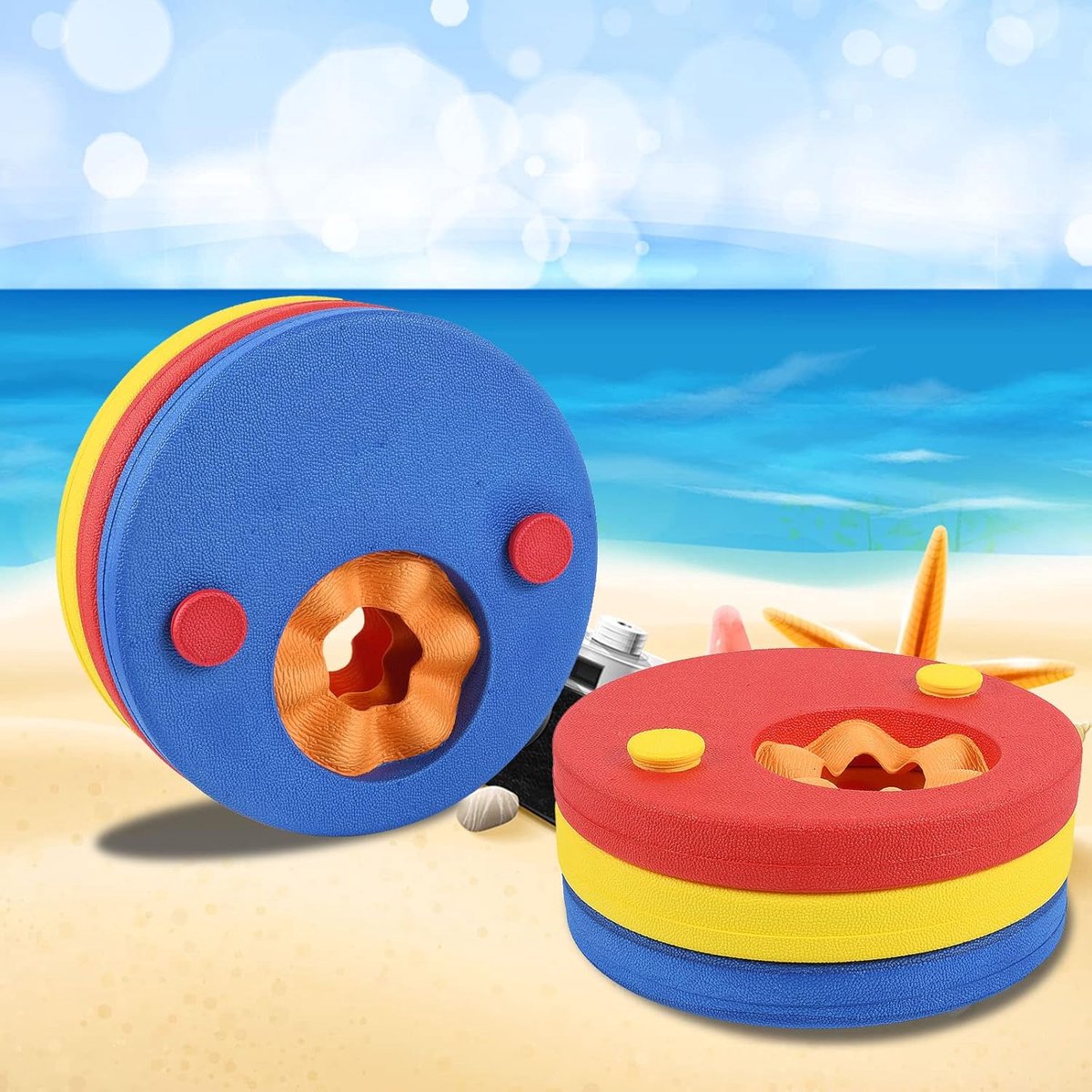 Children's Swimming Rings - Colorful swimming rings - Suitable for children from 3 to 14 years old who are just starting to learn to swim - Recommended swimming ring weight is 15 to 30 kg - Three colors per pair - Image 3