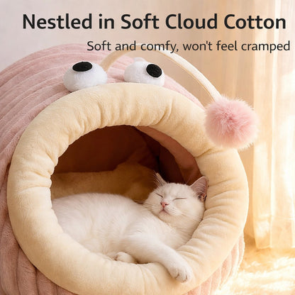 Cat Bed - Cave Cat Basket - Calming and Anxiety Relieving - Lantern Fish Shape - Pink（S：45*33*26cm） - Image 2