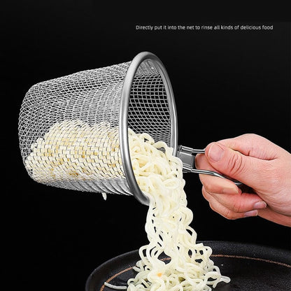 Stainless Steel Pasta Basket - Cooking Basket with Pasta Clamp - Hanging Strainer - Kitchen Utensils Suitable for Pasta, Ramen, Pho and Vegetables - Image 2