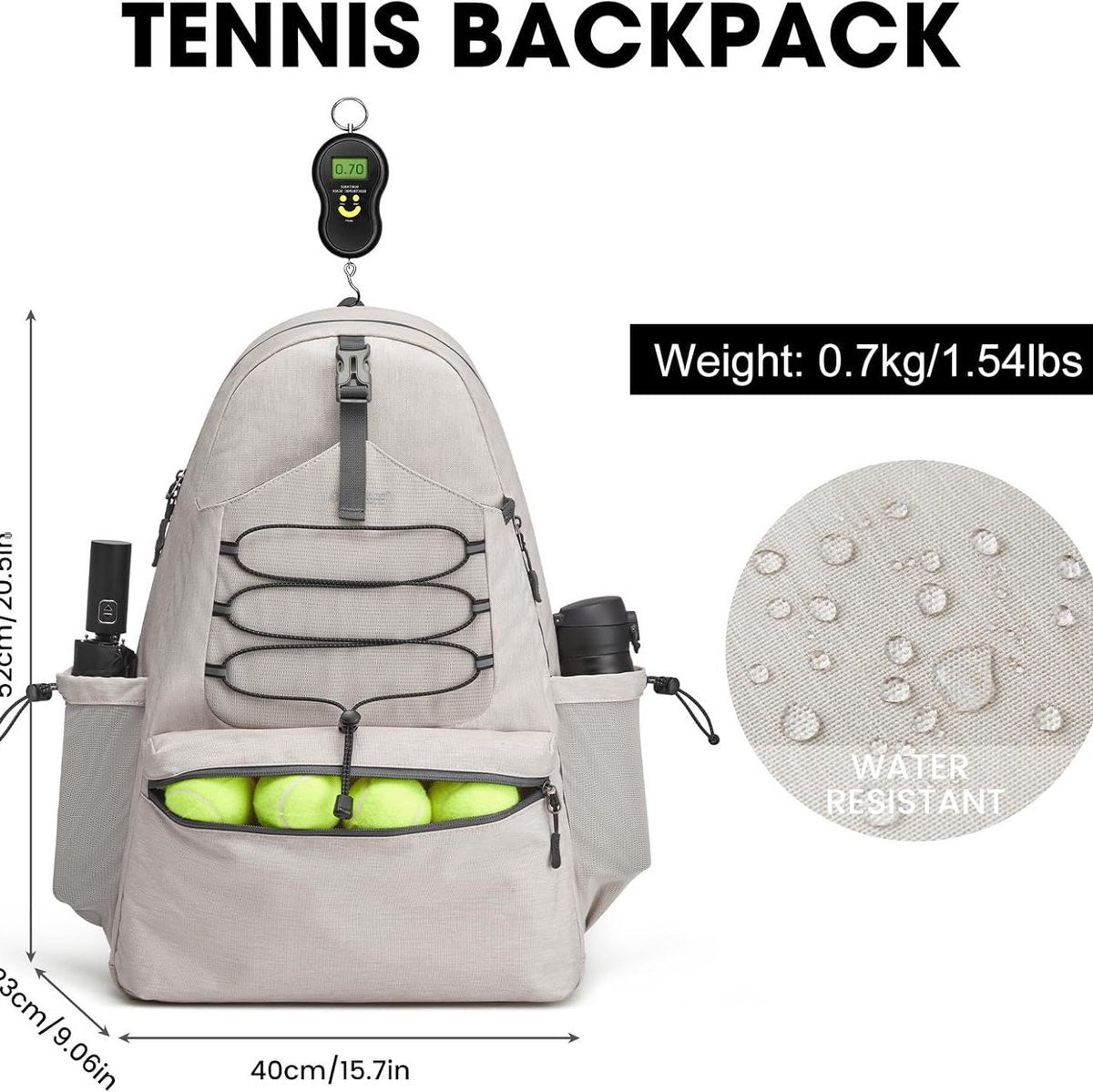 Backpack - Tennis Bag - Sports Bag - Waterproof Racket Bag - Suitable for multiple rackets with shoe compartment - black - Image 4