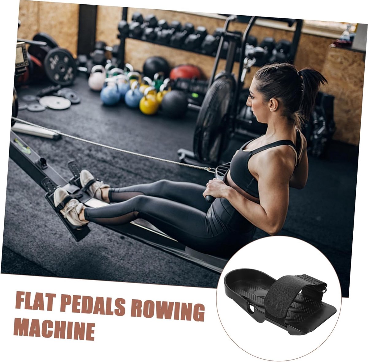 1 Pair Adjustable Flat Pedals - For Rowing Machines, Non-Slip Training Equipment - Indoor Fitness - Comfortable Pedal Design - Perfect for Home Workouts - Joint-Friendly Performance - Image 4