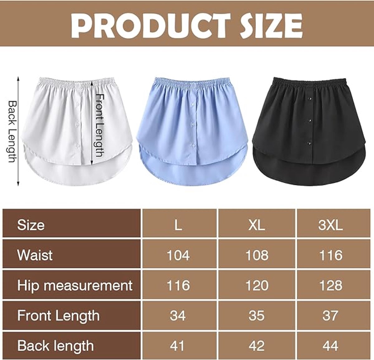 Three-Piece Extended Set - Women - Adjustable Layered Top - Midi Skirt - Layered Bra - Black, White and Blue (Size 3XL) - Image 3