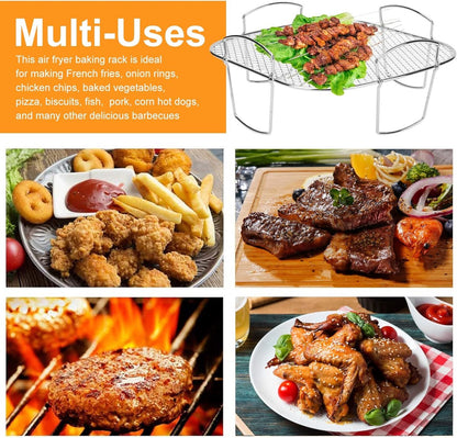 Square air fryer rack - Air fryer baking pan - Air fryer accessories - Stainless steel - 20.5 cm - Image 5