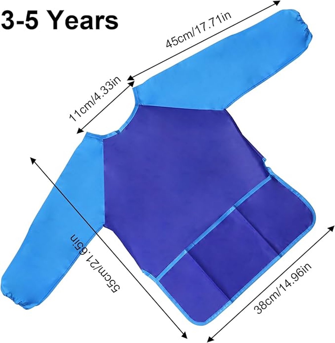 2-pack children's aprons - waterproof aprons for boys/girls - craft aprons for children - with sleeves and pockets (38 * 55 cm) - Image 2