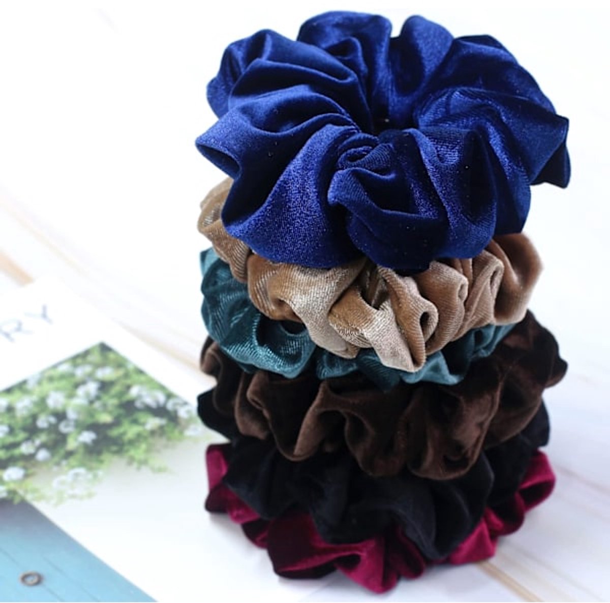 Scrunchies - Extra Large Scrunchies for Women with Thick Hair - Premium Velvet Large Scrunchies - Pack of 6 - Image 2