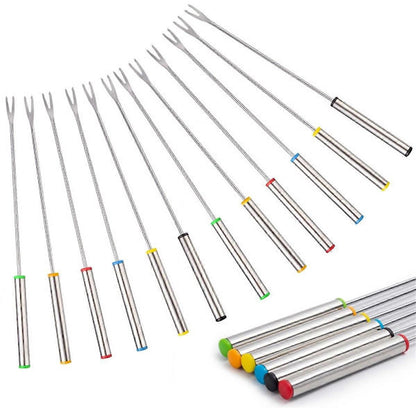 Stainless Steel Fondue Forks - Cheese Fondue Forks, Fruit Forks Stainless Steel - 12 Pieces, 24 cm