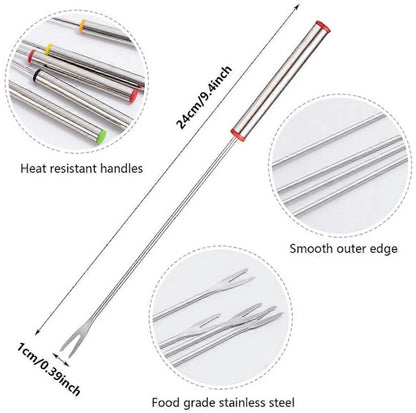 Stainless Steel Fondue Forks - Cheese Fondue Forks, Fruit Forks Stainless Steel - 12 Pieces, 24 cm - Image 2