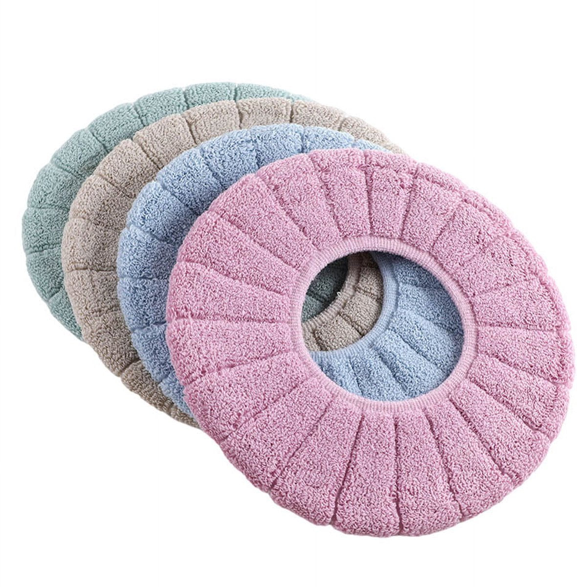 Toilet Seat Cushion - 4-Pack - Elastic Washable Fabric - Soft - Thickened and Warm - Toilet Seat Cover - Soft Toilet Seat - Toilet Seat Cover - Toilet Seat Cover - Reusable - Washable - Image 3