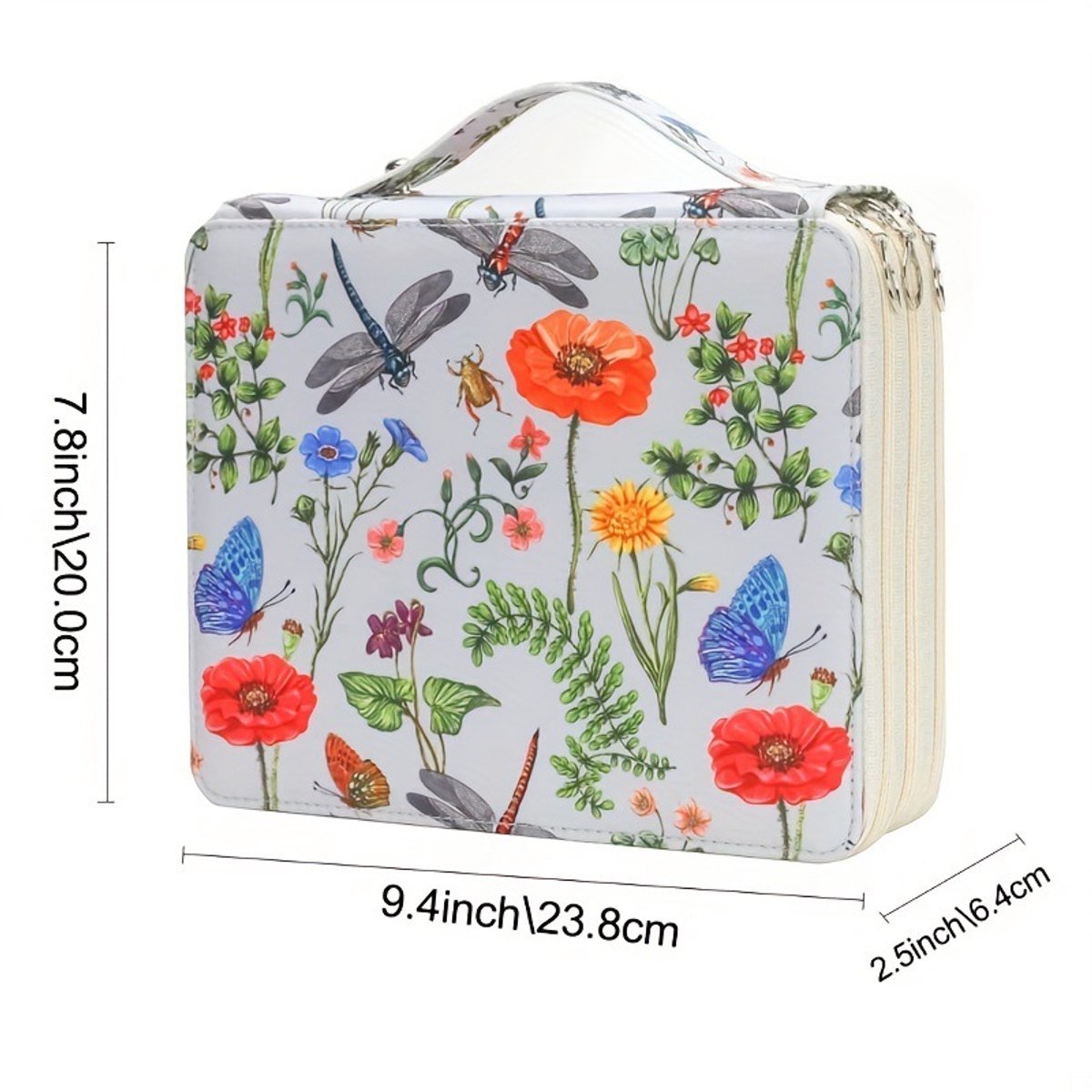 Pencil Case - Large Capacity | Colored Pencils | Pencils | Zippered - Three-Layer Pencil Case - Pencil Storage Bag - Holds 120 Pencils - White - Image 4