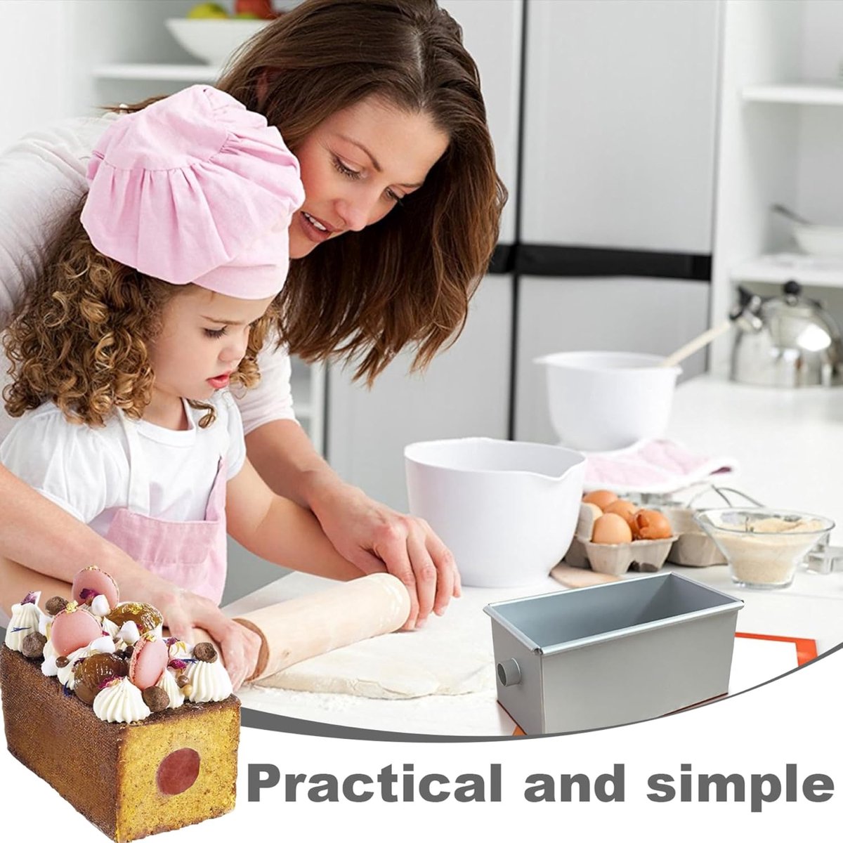 Bread Pan - Mini Rectangular Aluminum Alloy Bread Pan - With Round Hollow Tube - Non-Stick Bread Pan - 18 x 9 x 8.8cm Cake Pan - Bread Pan - Image 4