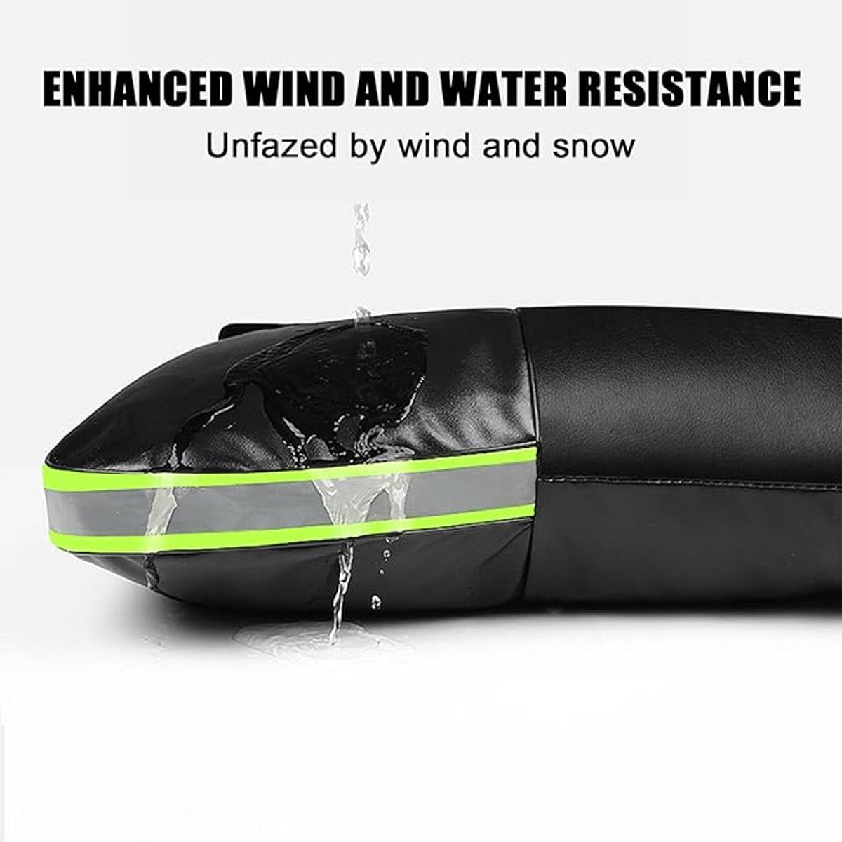 Cycling Gloves - 1 Pair - Extra Padded Cycling Gloves - Warm Gloves - Cycling Gloves - Scooter Gloves - Hand Warmers - Bicycle Accessories - With Reflective Strips - Winter - Windproof - Waterproof （Black） - Image 3