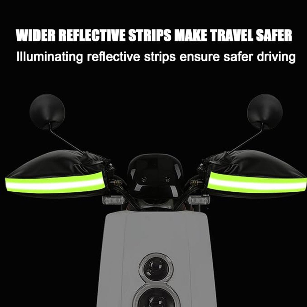 Cycling Gloves - 1 Pair - Extra Padded Cycling Gloves - Warm Gloves - Cycling Gloves - Scooter Gloves - Hand Warmers - Bicycle Accessories - With Reflective Strips - Winter - Windproof - Waterproof （Black） - Image 6