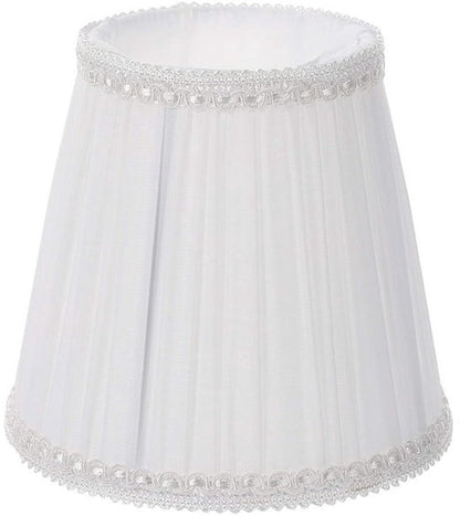 Lampshade - Table Lampshade - White Pleated Tubular Lampshade - Small - Suitable for Table Lamps and Floor Lamps - 13.5x10cm